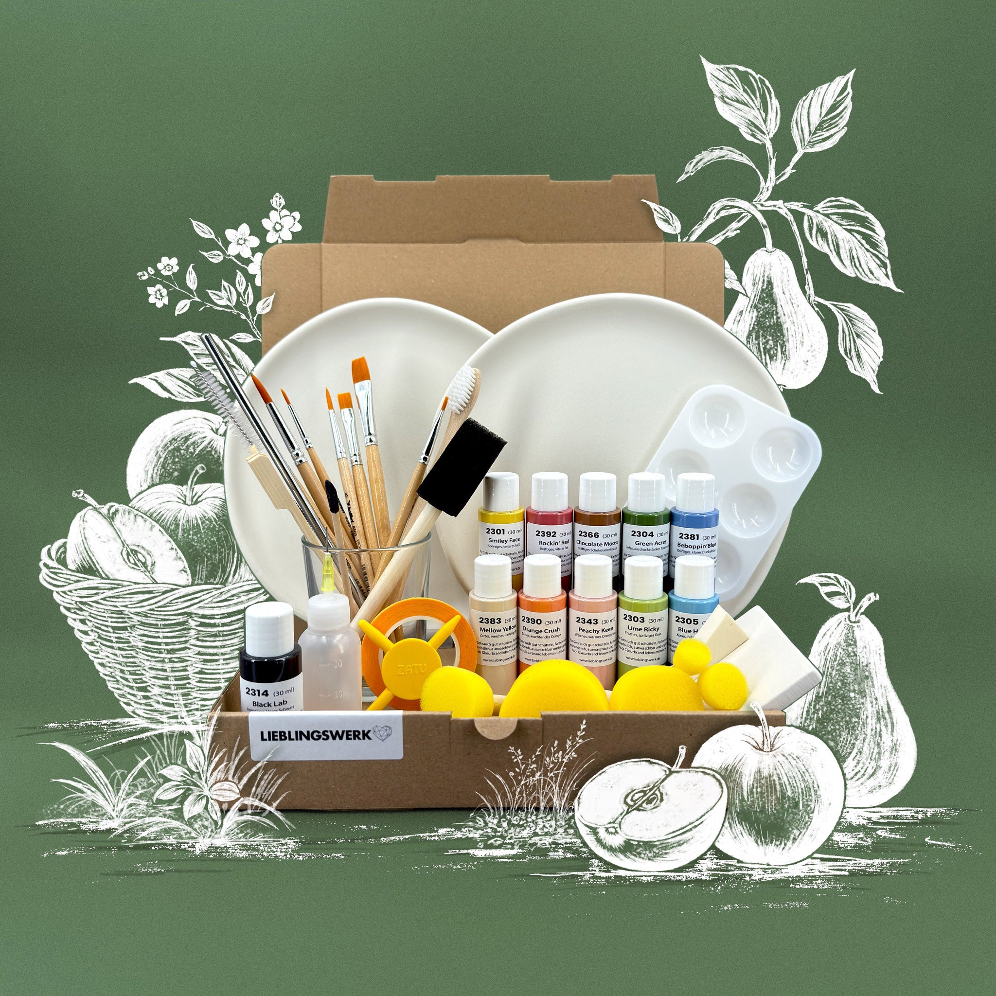Gartenlust Keramikmalbox – Teller Erdenruhe