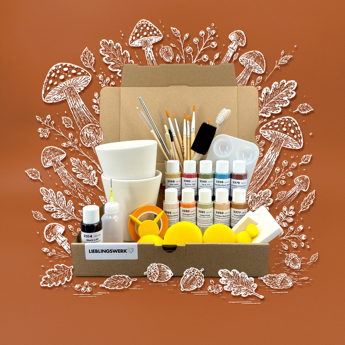 Herbstgold Keramikmalbox – Becher Einklang