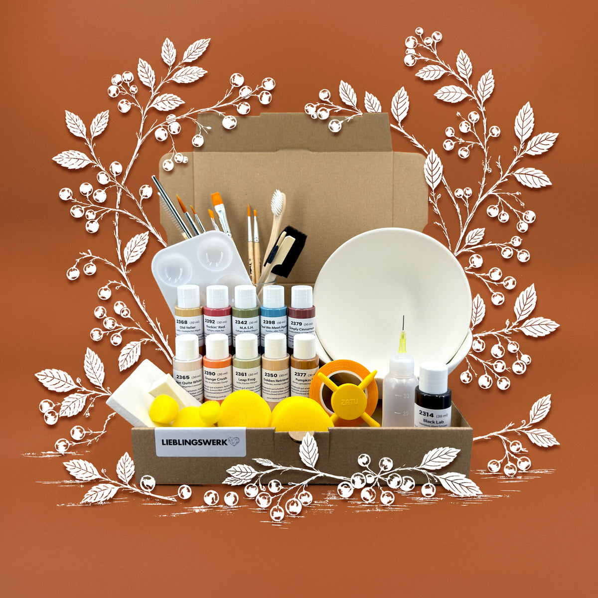 Herbstgold Keramikmalbox – Schale Morgenfreude