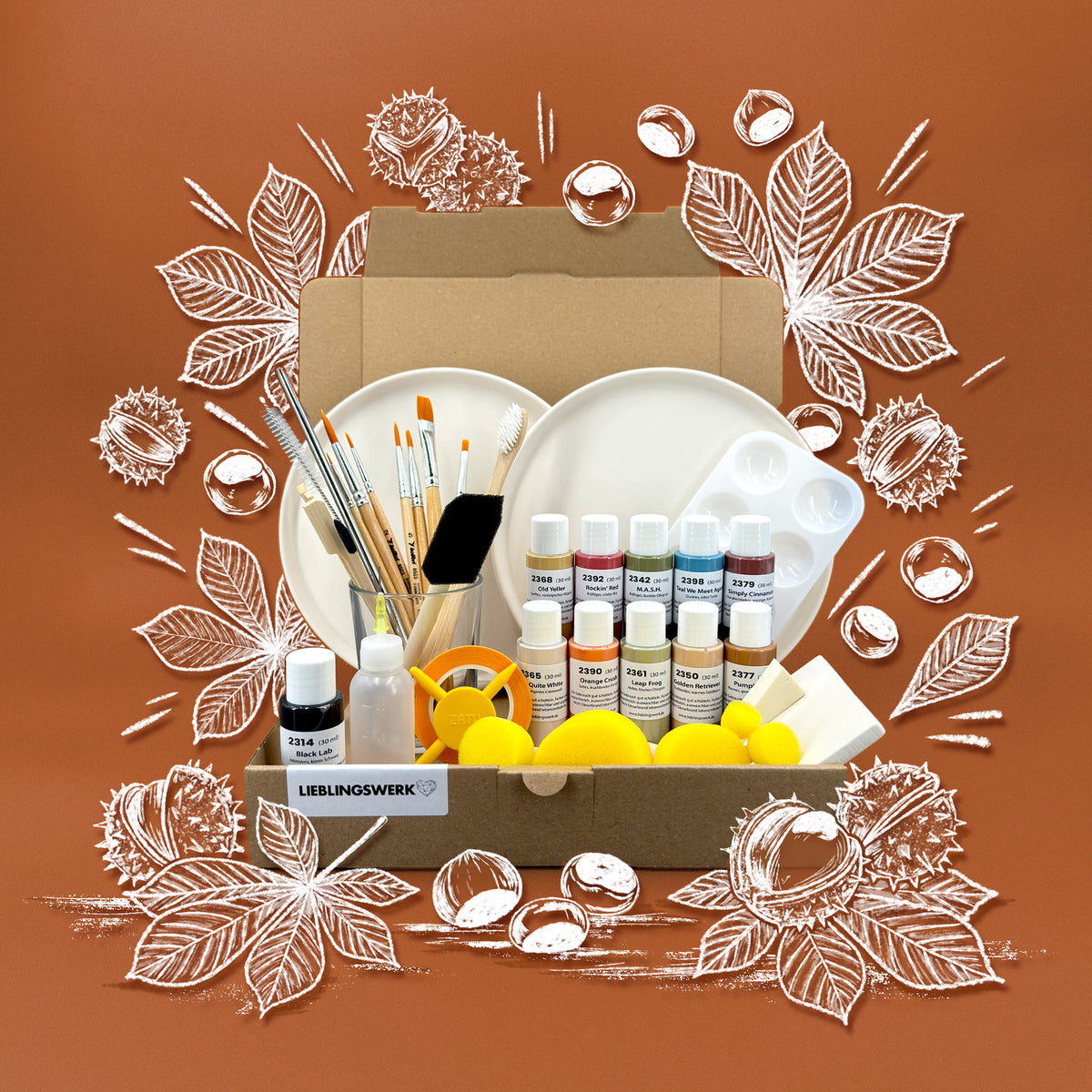 Herbstgold Keramikmalbox – Teller Nordmeer