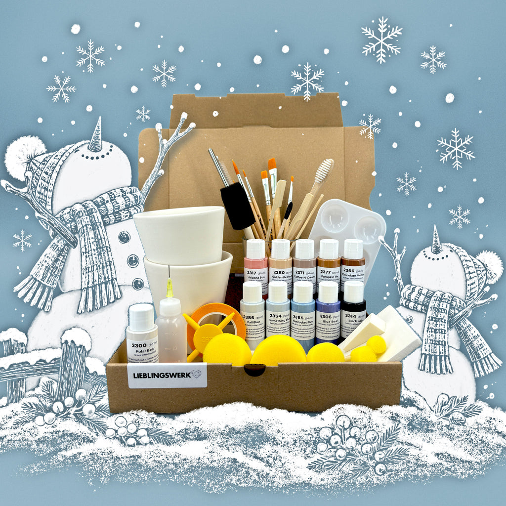 Winterzauber Keramikmalbox – Becher Einklang