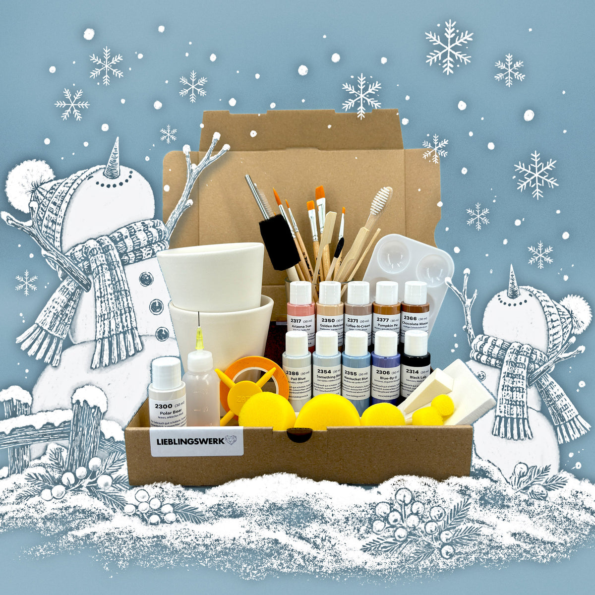 Winterzauber Keramikmalbox – Becher Einklang