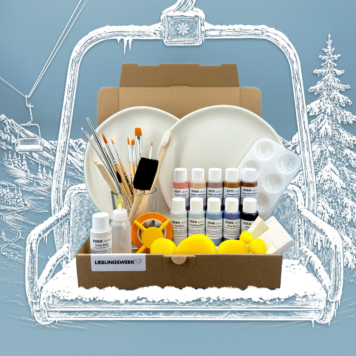 Winterzauber Keramikmalbox – Teller Erdenruhe