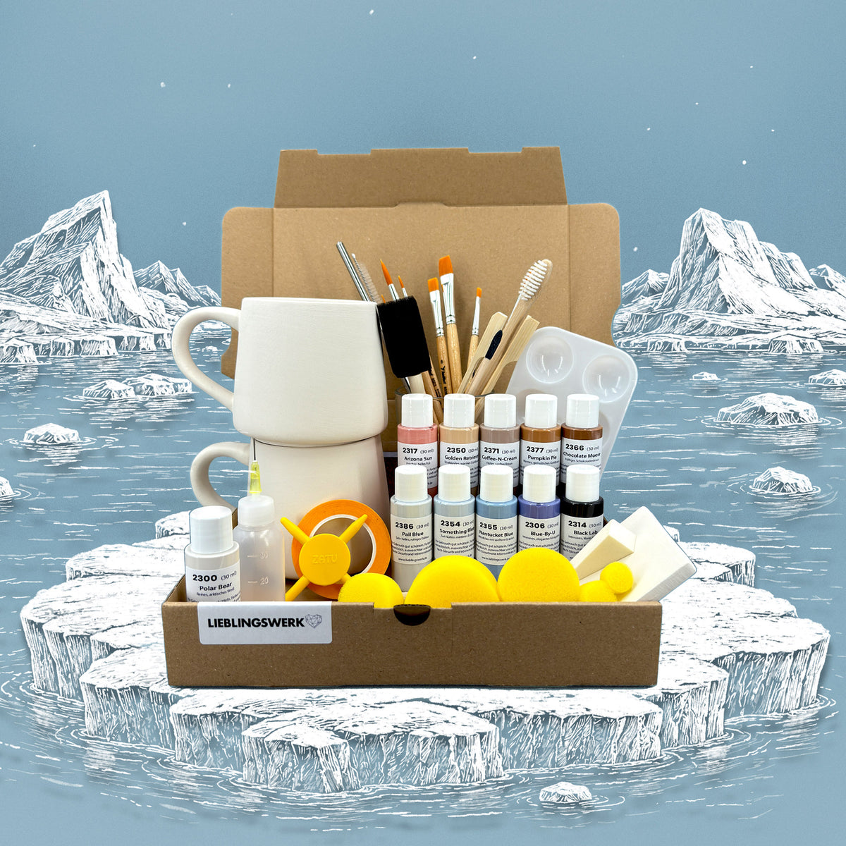 Winterzauber Keramikmalbox – Tasse Tagesheld
