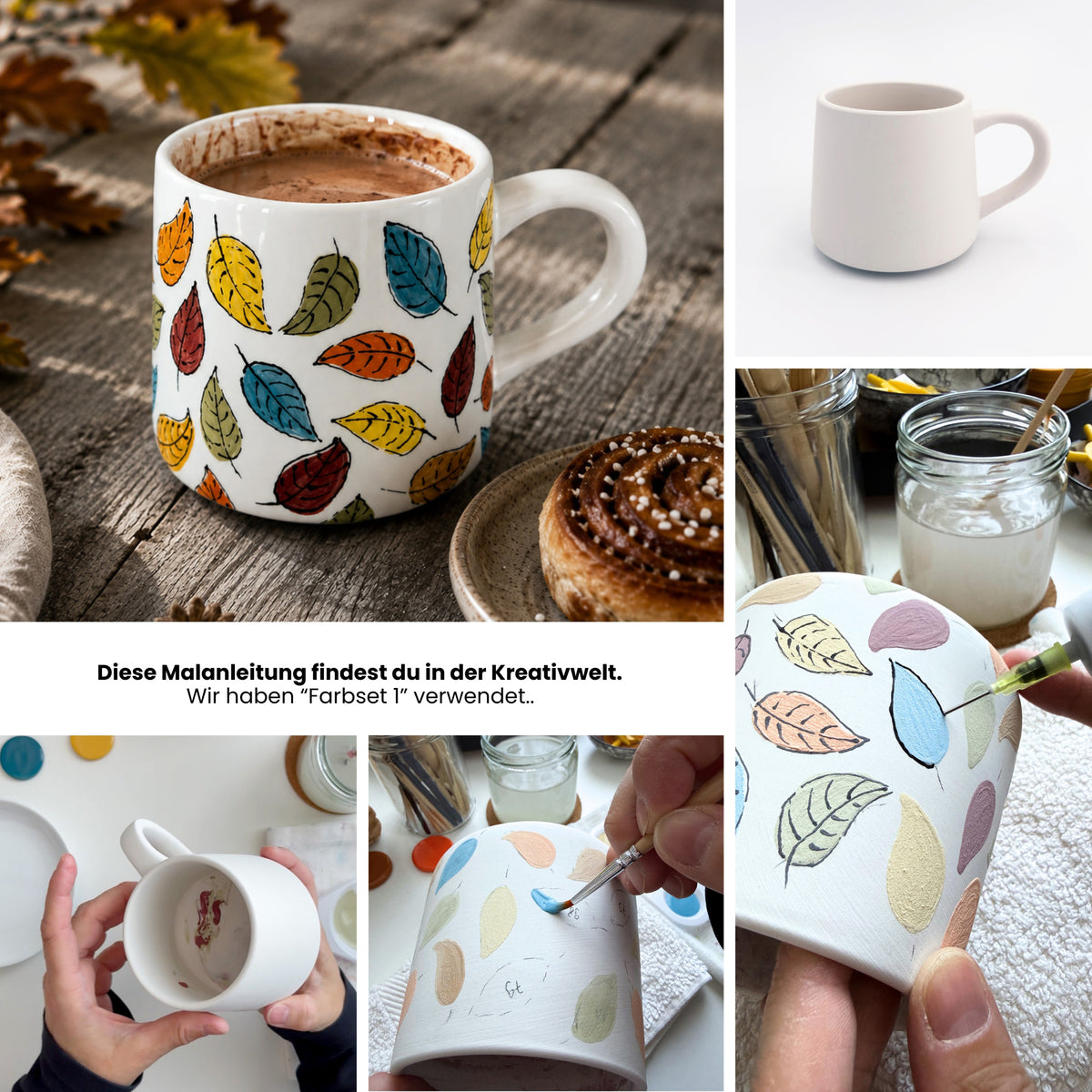 Herbstgold Keramikmalbox – Tasse Tagesheld