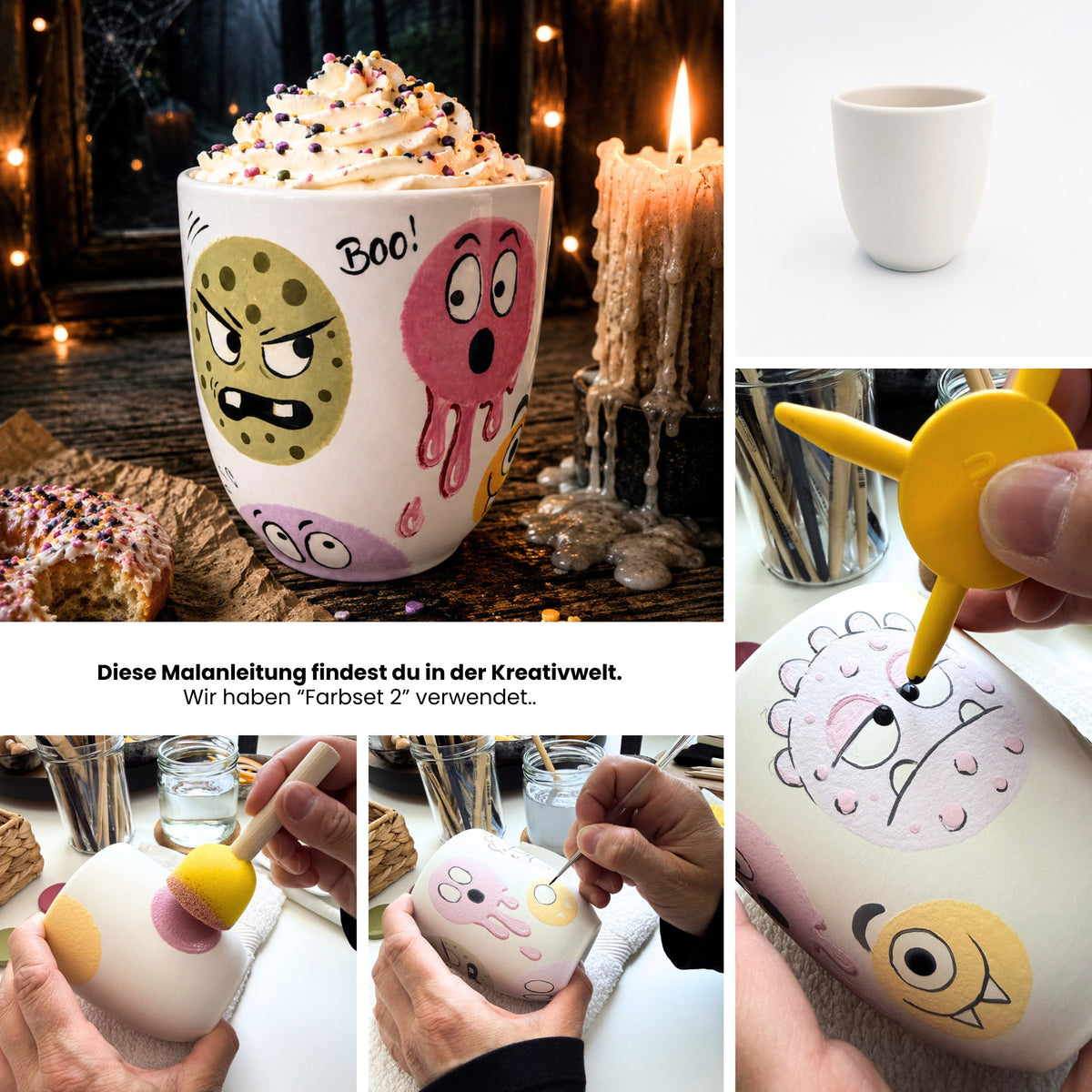 Herbstgold Keramikmalbox – Becher Lichtblick