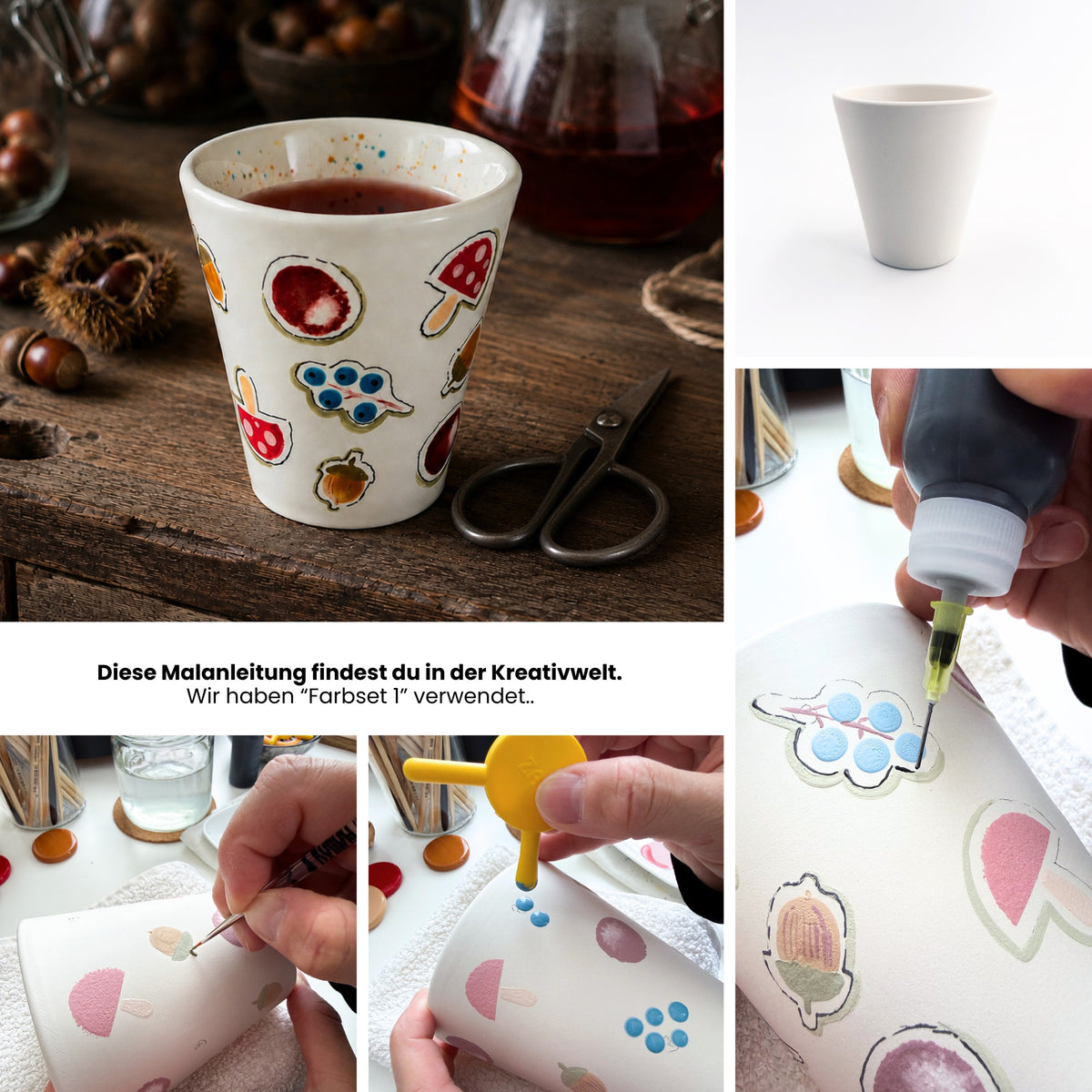 Herbstgold Keramikmalbox – Becher Einklang